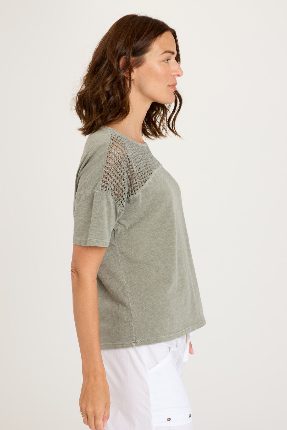 Minette Tee Sanctuary Pigment Dye T-Shirt - Soft Vintage Washed Cotton Top for Women | Casual Wear, Layering, Everyday Outfits