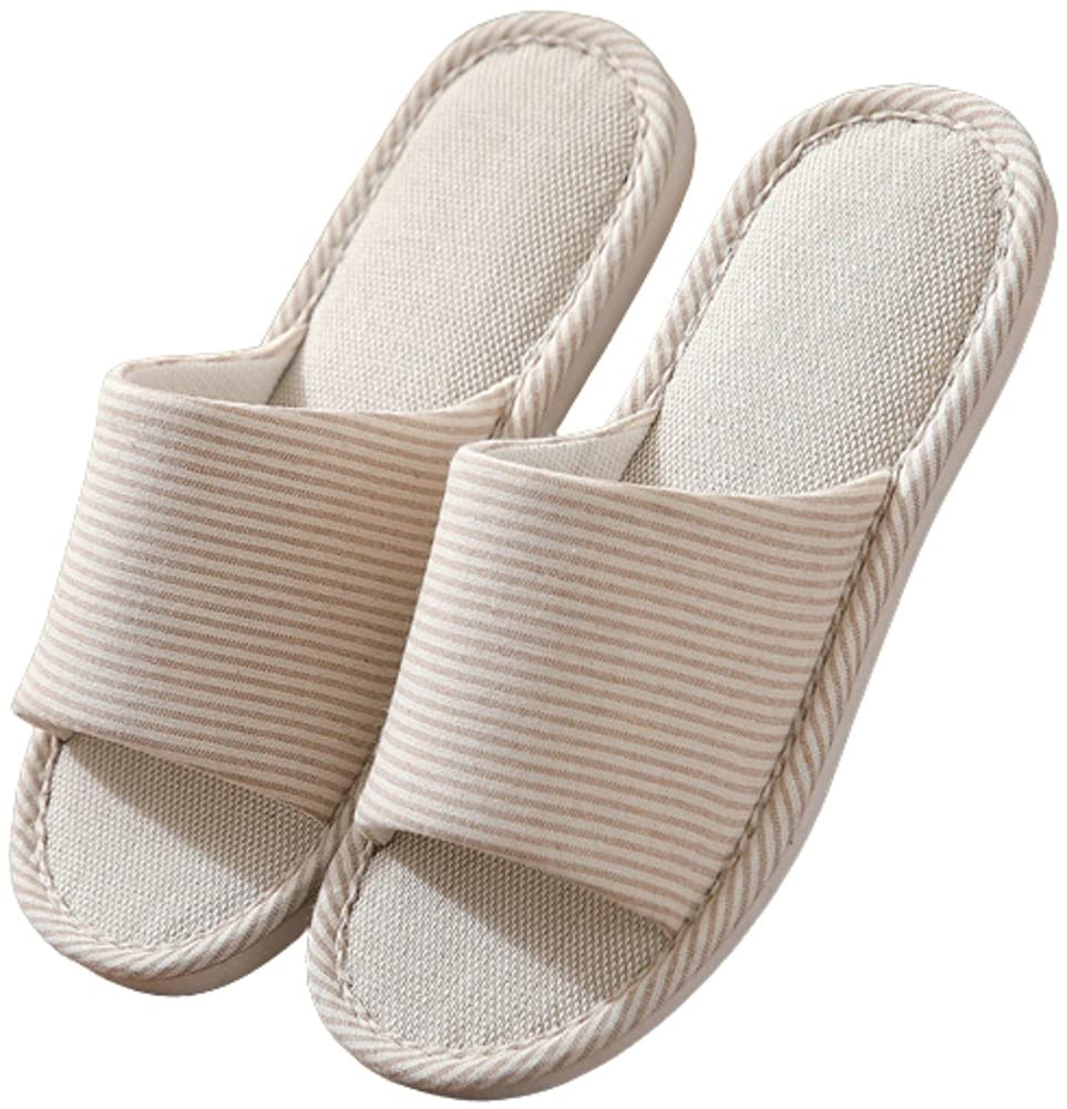 Breathable Linen Slippers for Women & Men - Anti-Slip Cotton Washable House Shoes, Quick-Drying Summer Slides for Indoor Comfort - Perfect for Bedroom, Lounge & Spa Relaxation