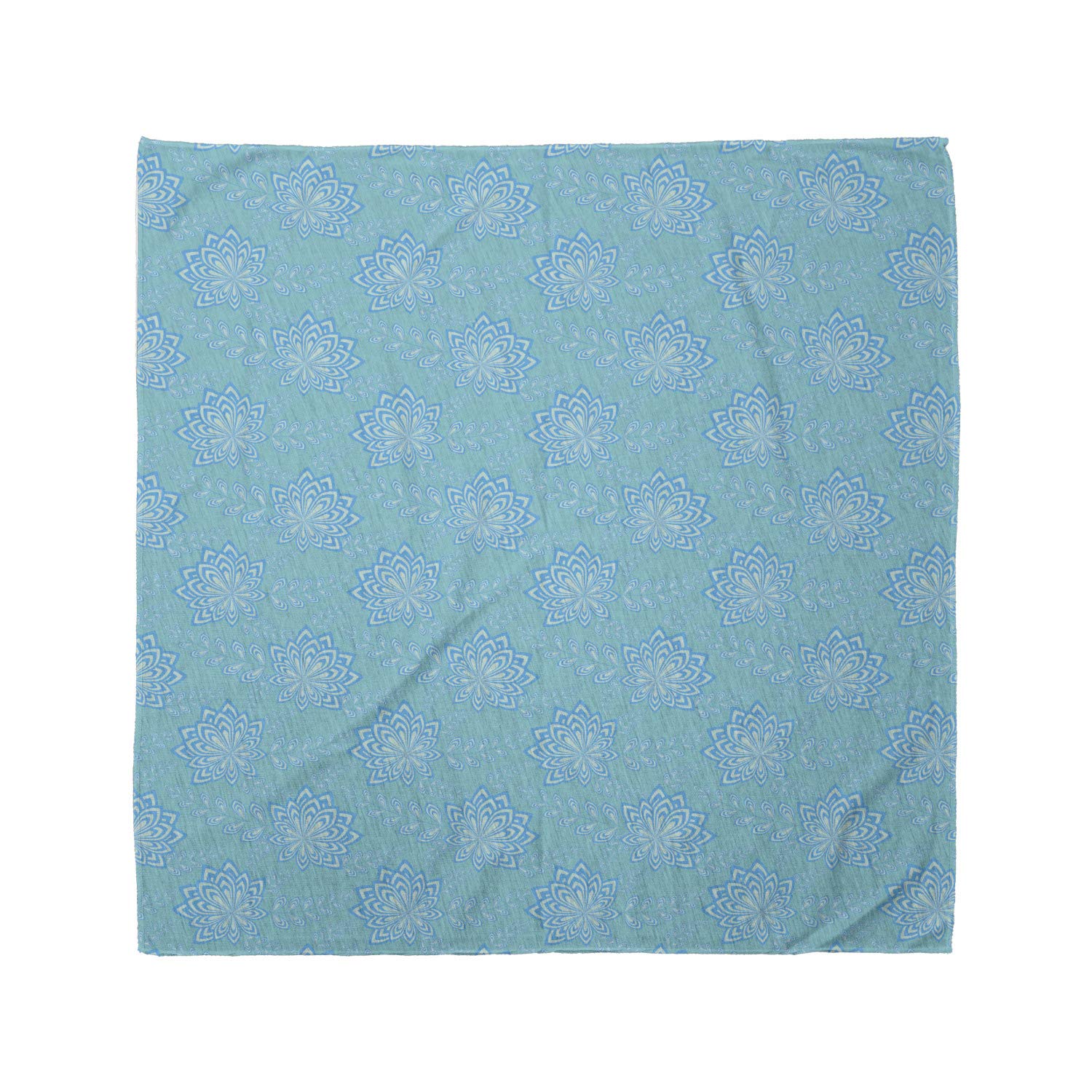 Ambesonne Floral Bandana Scarf - Pointy Petals Flowers Leaves Print, Unisex Head & Neck Wrap for Men & Women - Perfect for Outdoor Activities, Festivals, and Fashion Accessories