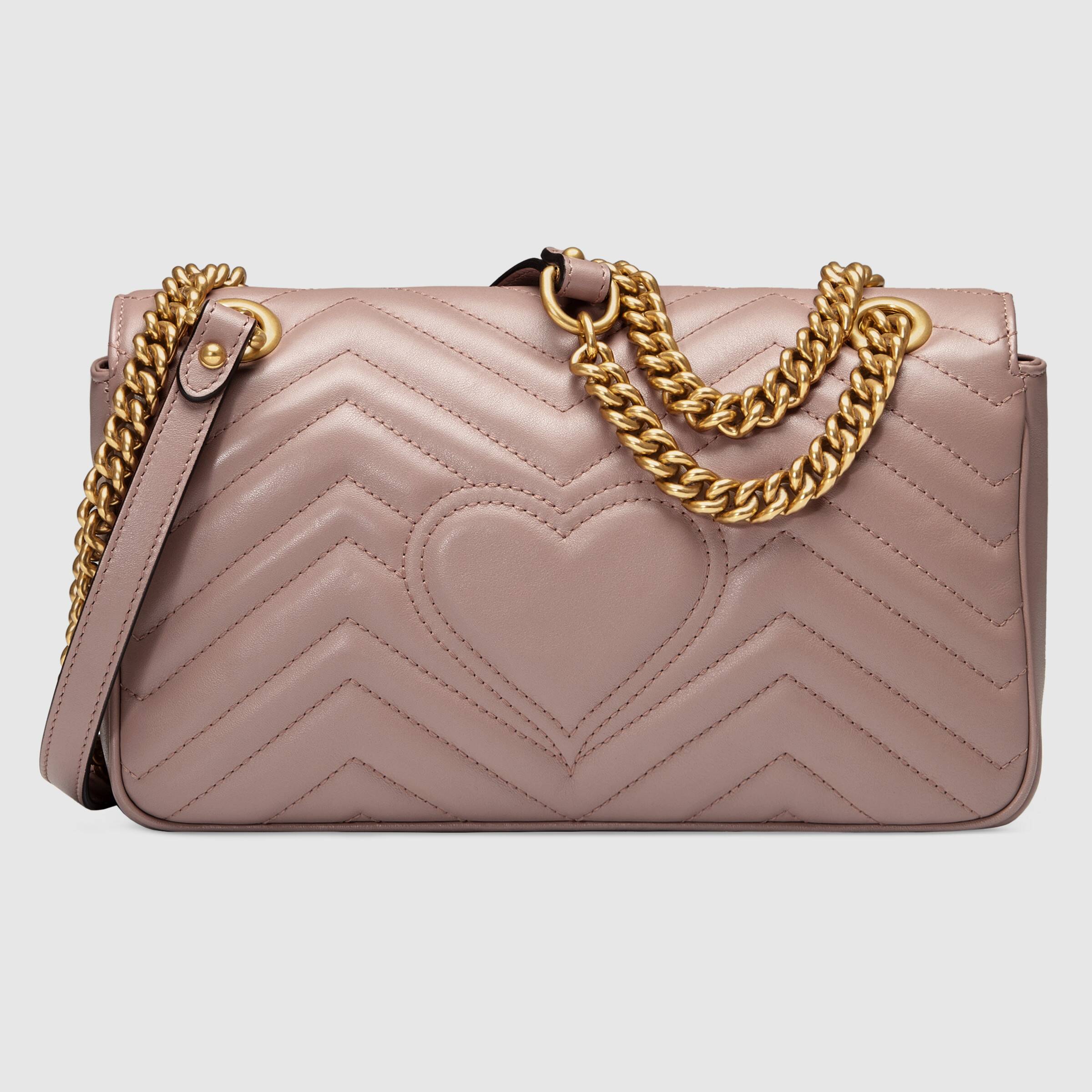 Gucci GG Marmont Medium Matelasse Shoulder Bag in Dusty Pink | Luxury Designer Handbag for Women | Perfect for Date Night, Office & Special Occasions
