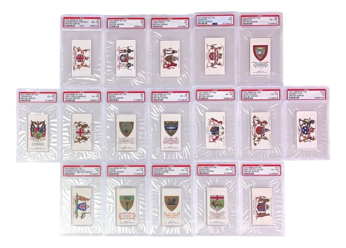 1900 C42 Imperial Tobacco Co Arms Of The British Empire PSA Graded Complete Set - Vintage Cigarette Cards Collection for Collectors & History Enthusiasts