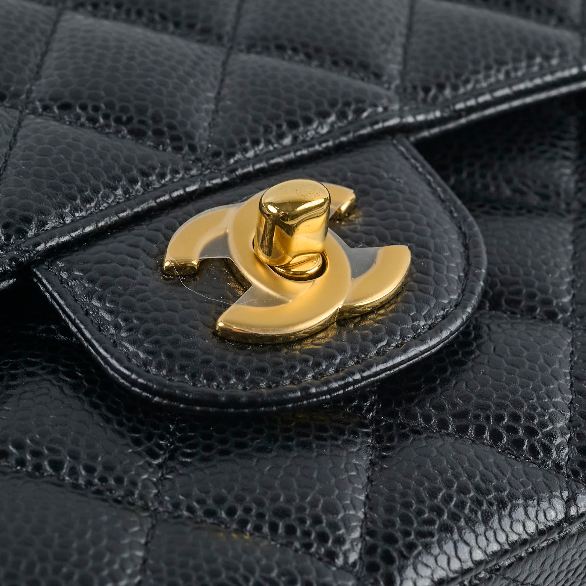 Chanel Medium Classic Flap Bag Black Caviar Leather Gold Hardware 25 Series - Luxury Designer Handbag for Women, Perfect for Parties, Work & Everyday Use