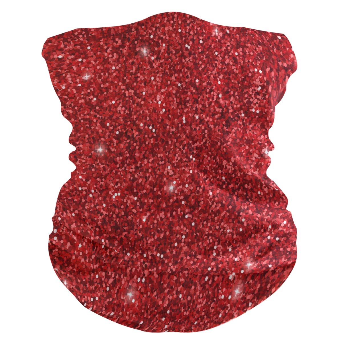 Red Glitter Bandana Face Mask & Neck Gaiter - Breathable UV Protection for Women & Men - Perfect for Sports, Hiking, Cycling & Outdoor Activities