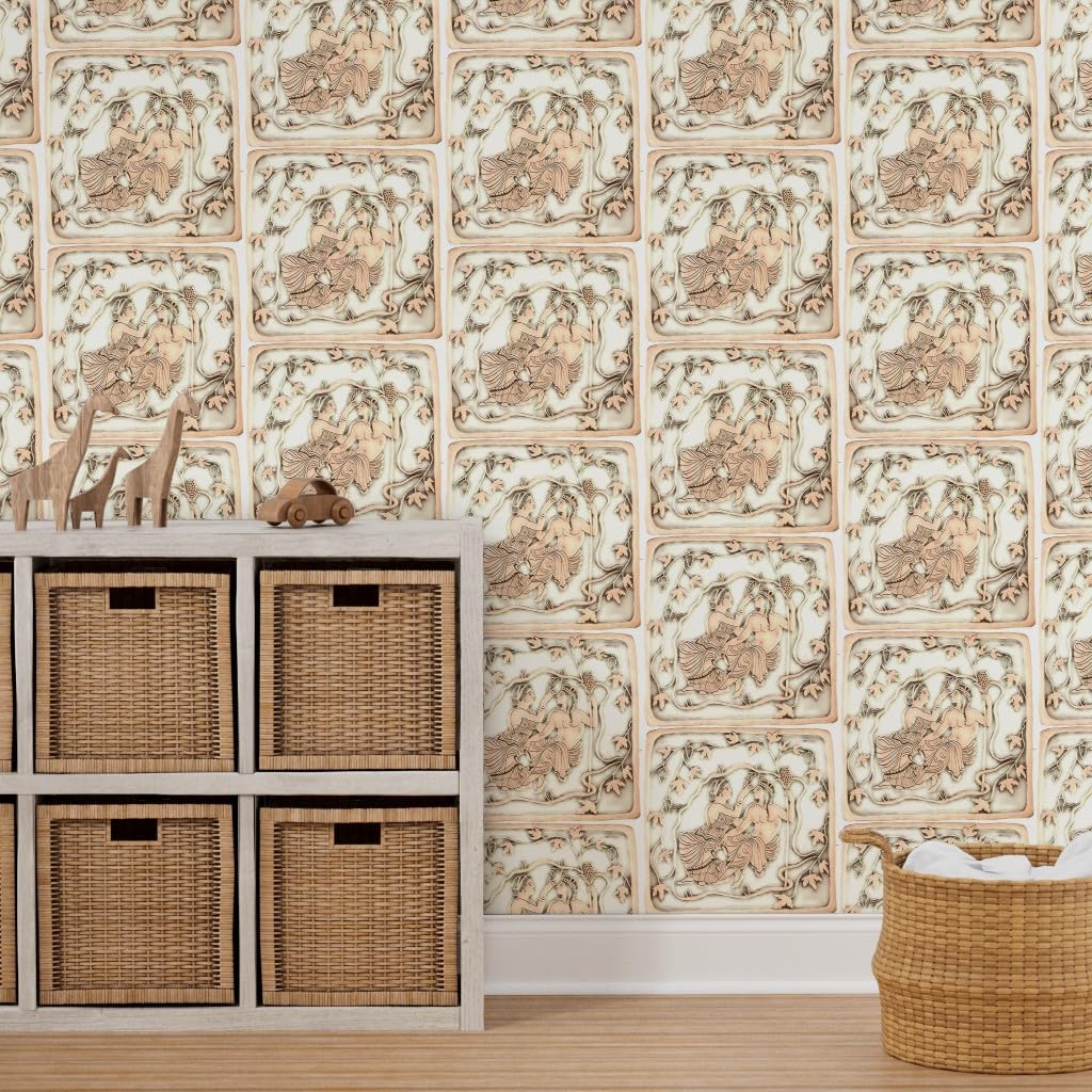 Peel & Stick Wallpaper 9ft x 2ft - Greek Cream Marble Ivory Greece Elegant Historical Mythology Custom Removable Wallpaper | Self-Adhesive Wall Covering for Bedroom, Living Room, Office & Home Decor