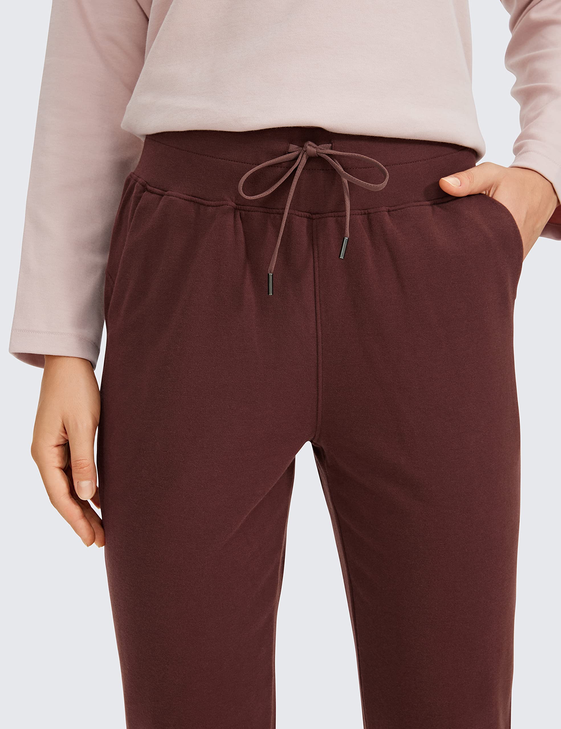 CRZ YOGA Women's Lightweight High Waisted Sweatpants - Super Soft Cotton Joggers with Pockets for Workout, Yoga, Running & Lounge Wear | Comfortable Casual Pants for Women