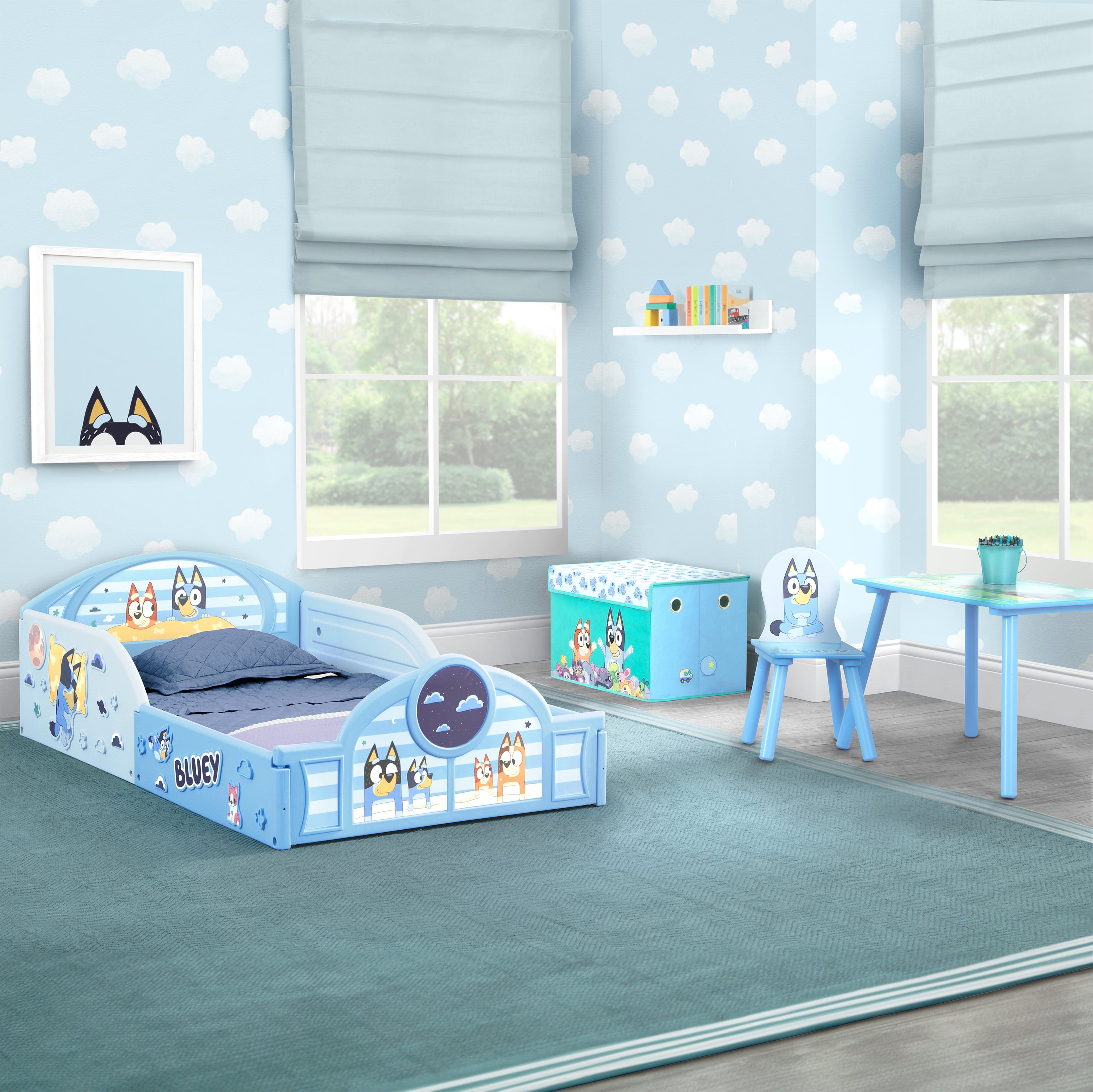 Bluey 4-Piece Toddler Room Decor Set - Kids Bedroom Wall Art, Nursery Decor for Boys & Girls - Perfect for Birthday Gifts & Playroom Themes