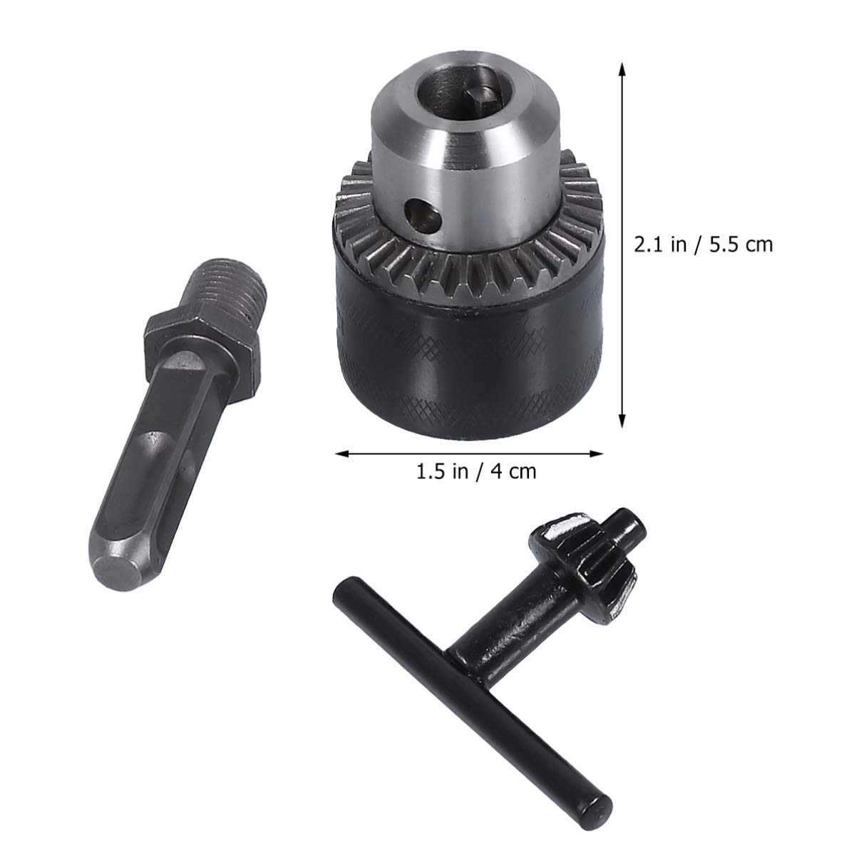 DOITOOL Keyless Drill Chuck Set - 3-Piece Black Drill Chuck Adapter for Easy & Quick Bit Changes - Perfect for DIY Projects, Woodworking, and Metal Drilling