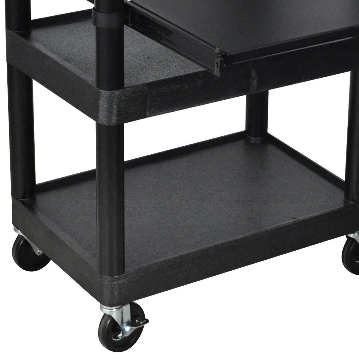 LUXOR LT34-B Adjustable Overhead Computer Workstation with Shelf - Perfect for Home Office, Gaming Setup & Small Space Organization