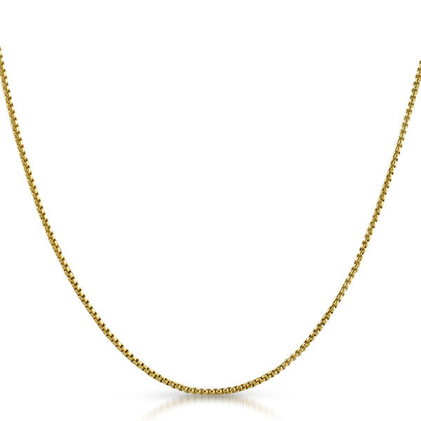 10K Gold 1.5mm Box Chain Necklace for Men & Women - Durable Solid Gold Jewelry Gift for Anniversary, Birthday & Everyday Wear