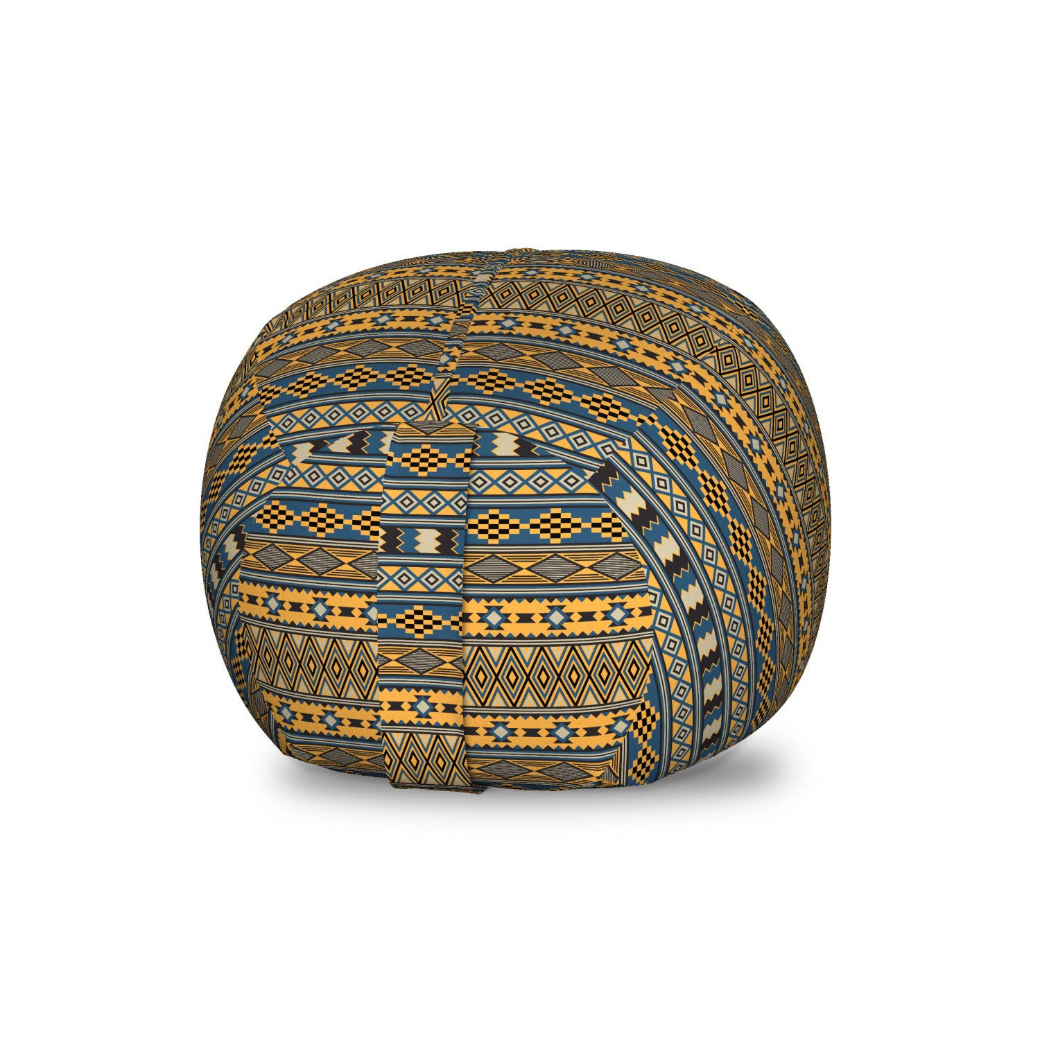 Ambesonne Afghan Storage Toy Bag Chair - Washable Stuffed Animal Organizer with Middle Eastern Geometric Patterns (Small, Multicolor) - Perfect for Kids' Room, Playroom & Nursery Organization