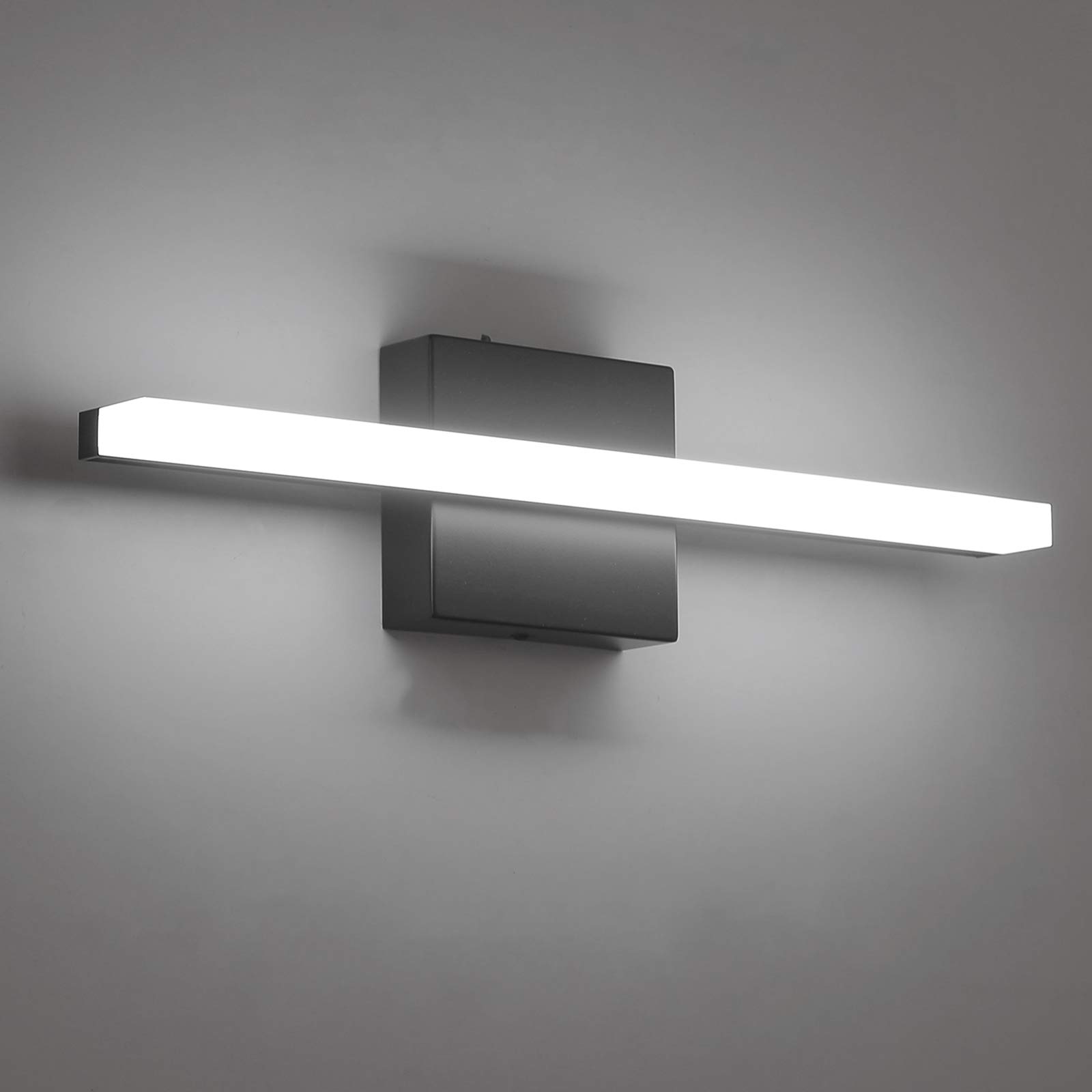 16 Inch LED Bathroom Vanity Light - 9W Black IP44 Mirror Lighting Fixture, Modern Wall Lamp with 6000K Cool White for Indoor Use - Perfect for Bathroom, Dressing Room & Makeup Area