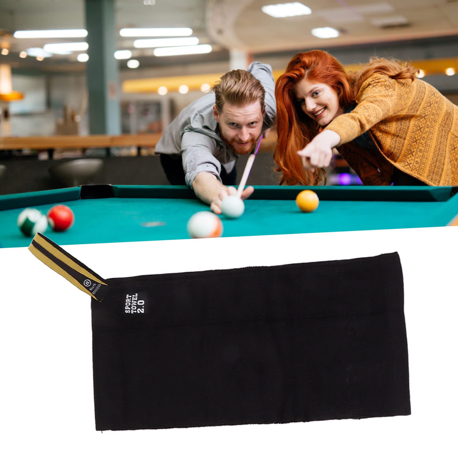Premium Billiard Cue Cleaning Cloth - Soft Cotton Pool Stick Wiping Towel & Polisher for Cue Maintenance - Ideal for Billiards, Pool Halls, Sports Clubs & Home Game Rooms (Black)