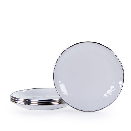 Elegant White Appetizer Plate Set of 4 - Perfect for Dinner Parties, Wedding Gifts & Home Entertaining
