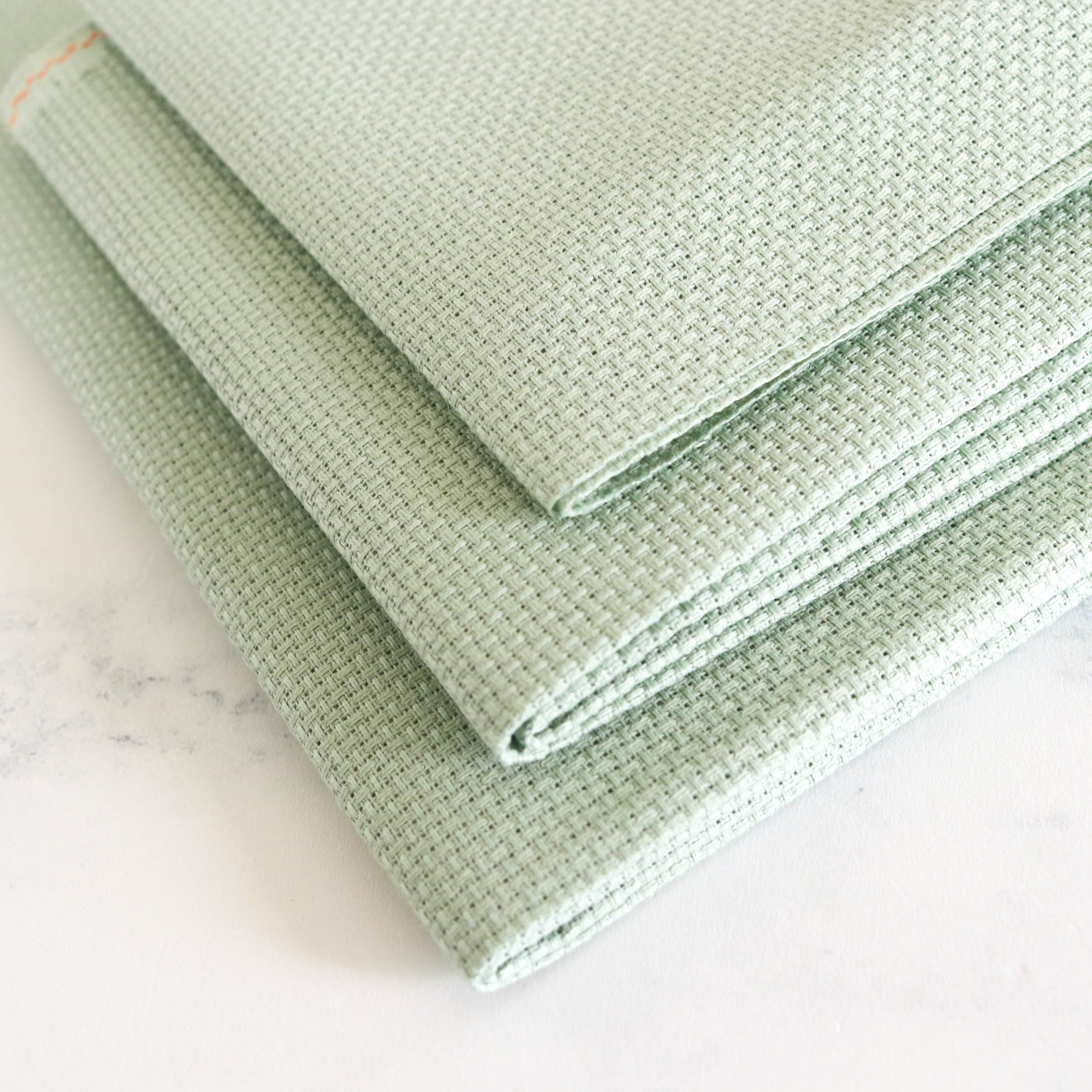 Premium Celadon Aida Cross Stitch Fabric - 14 Count Evenweave for Embroidery & Needlework - Perfect for DIY Crafts, Home Decor, and Handmade Gifts