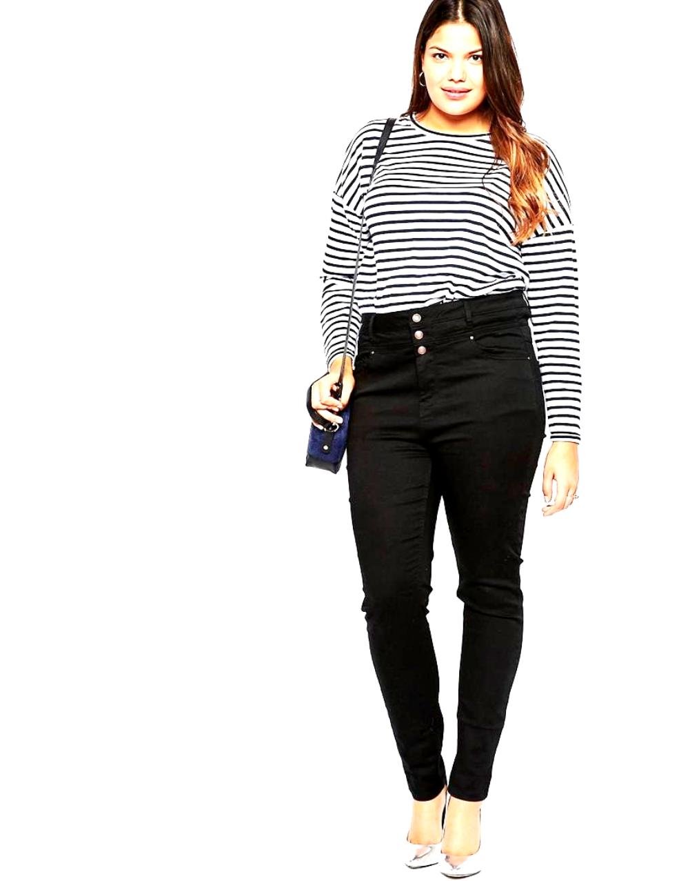 Jack David Women's Plus Size High Waisted Stretchy Skinny Jeans - Black & Blue Denim Pants for Casual Wear & Everyday Comfort