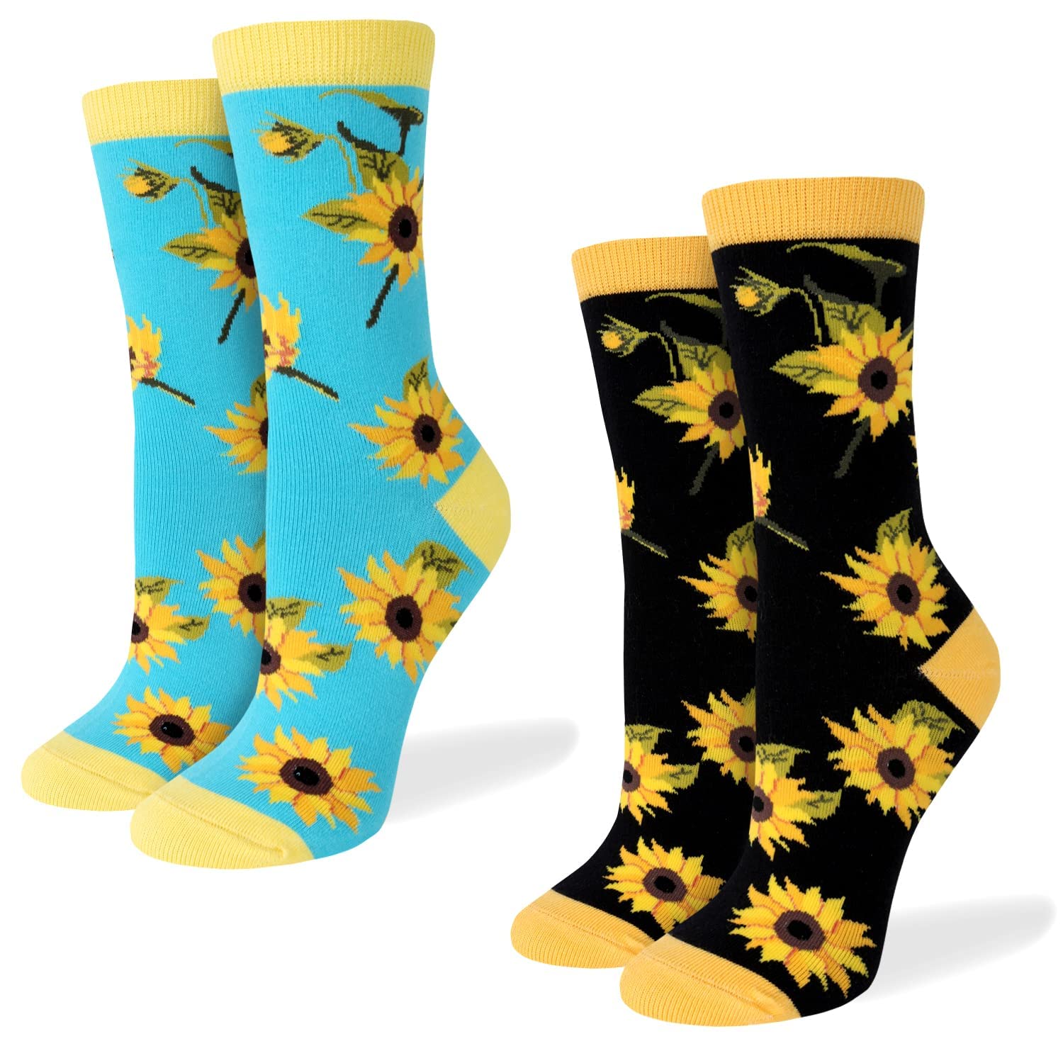 Benefeet Women's Funny Animal Crew Socks - Cute Floral Cotton Socks for Casual Wear