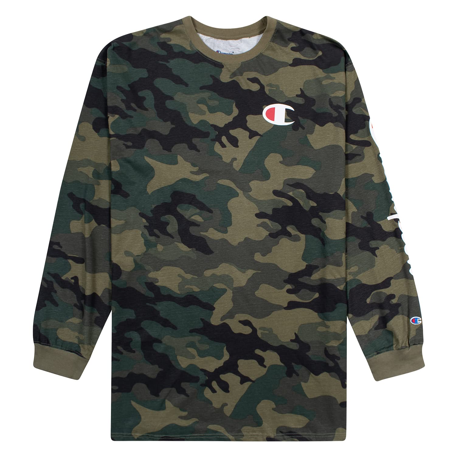 **Champion Men's Big & Tall Long Sleeve T-Shirt - 100% Cotton Comfort Fit Casual Tee for Everyday Wear, Work & Outdoor Activities**