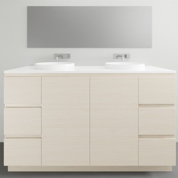 ADP Glacier Lite Ensuite Vanity Set with Solid Surface Top - 3-Piece Door and Drawer Bathroom Vanity for Modern Homes | Perfect for Small Bathrooms, Guest Suites & Apartment Remodels