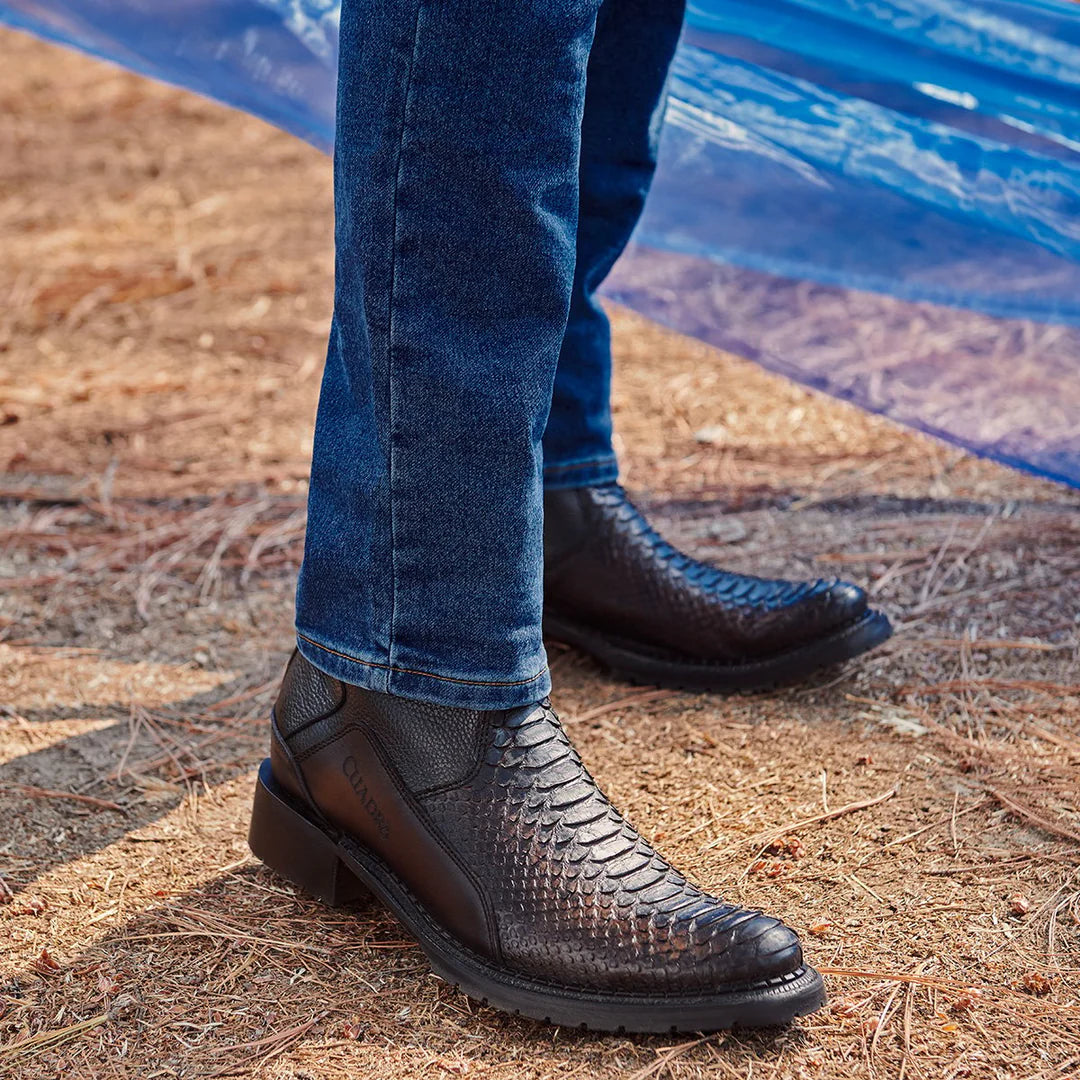 Vintage Fashion Men's Cowboy Boots - Genuine Python Skin Mid-Calf Boots for Western Style | Perfect for Rodeo, Country Music Festivals & Casual Wear