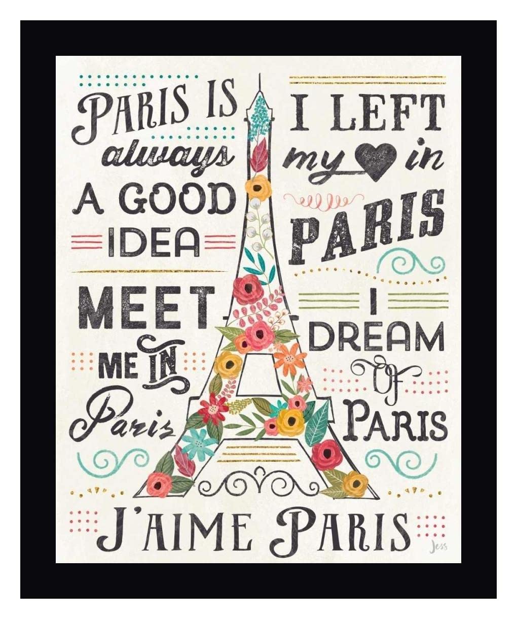 Jess Aiken Travel Blossoms I Light Framed Canvas Art Print - 20x24 Inches Black Frame - Ready to Hang Wall Decor for Living Room, Bedroom & Office