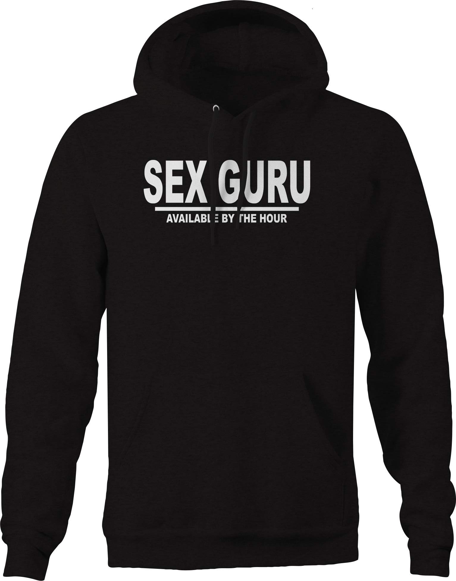 Sex Guru Adult Hoodies for Men - Black Novelty Sweatshirt | Funny & Comfortable Pullover for Parties, Gifts & Casual Wear