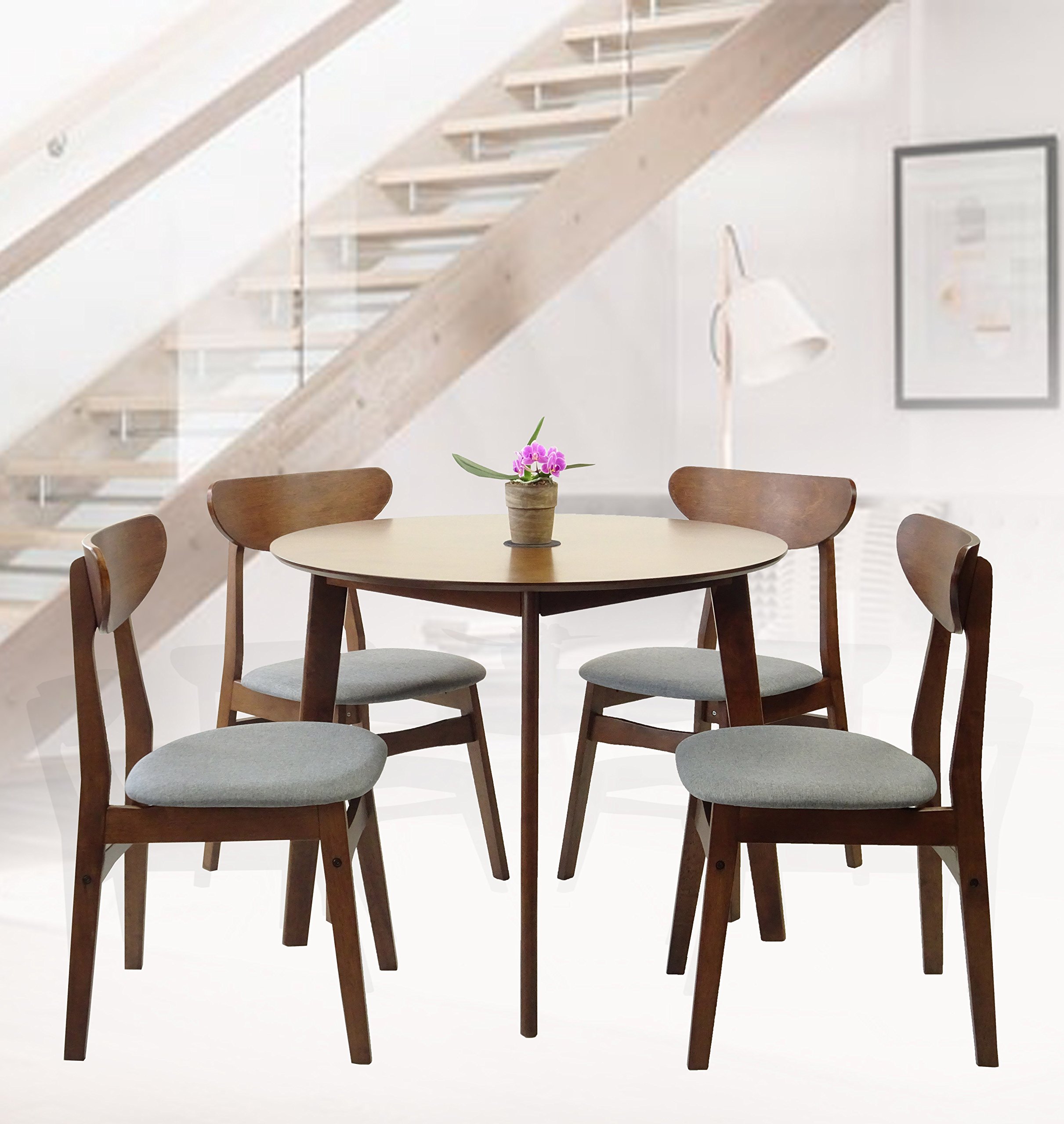 Modern Solid Wood Round Dining Table - White Finish for Elegant Home Dining & Entertaining