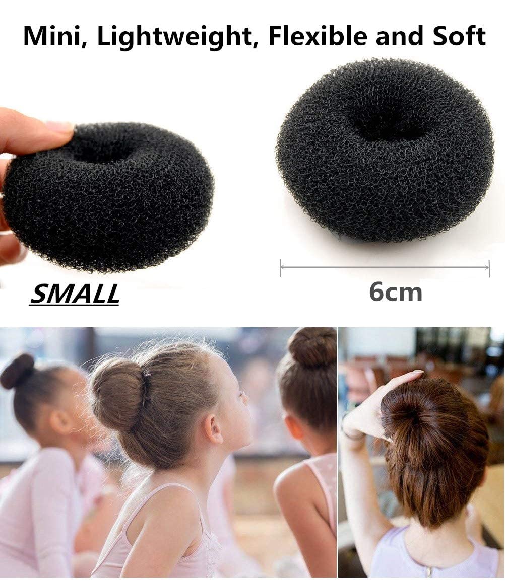 4 Pack Mini Hair Bun Maker for Kids & Girls - Extra Small 2.4