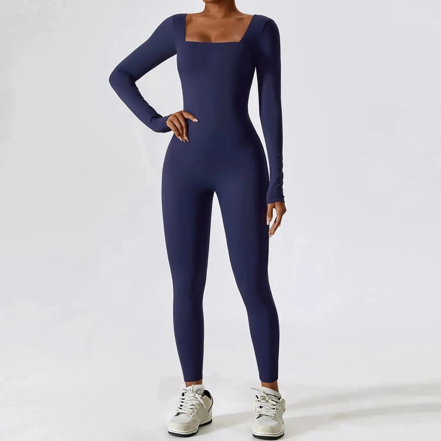 Women's Seamless Long Sleeve Yoga Jumpsuit - Gym Workout Bodysuit for Fitness, Running & Push Ups | Breathable Sportswear for Yoga, Pilates & Home Exercises