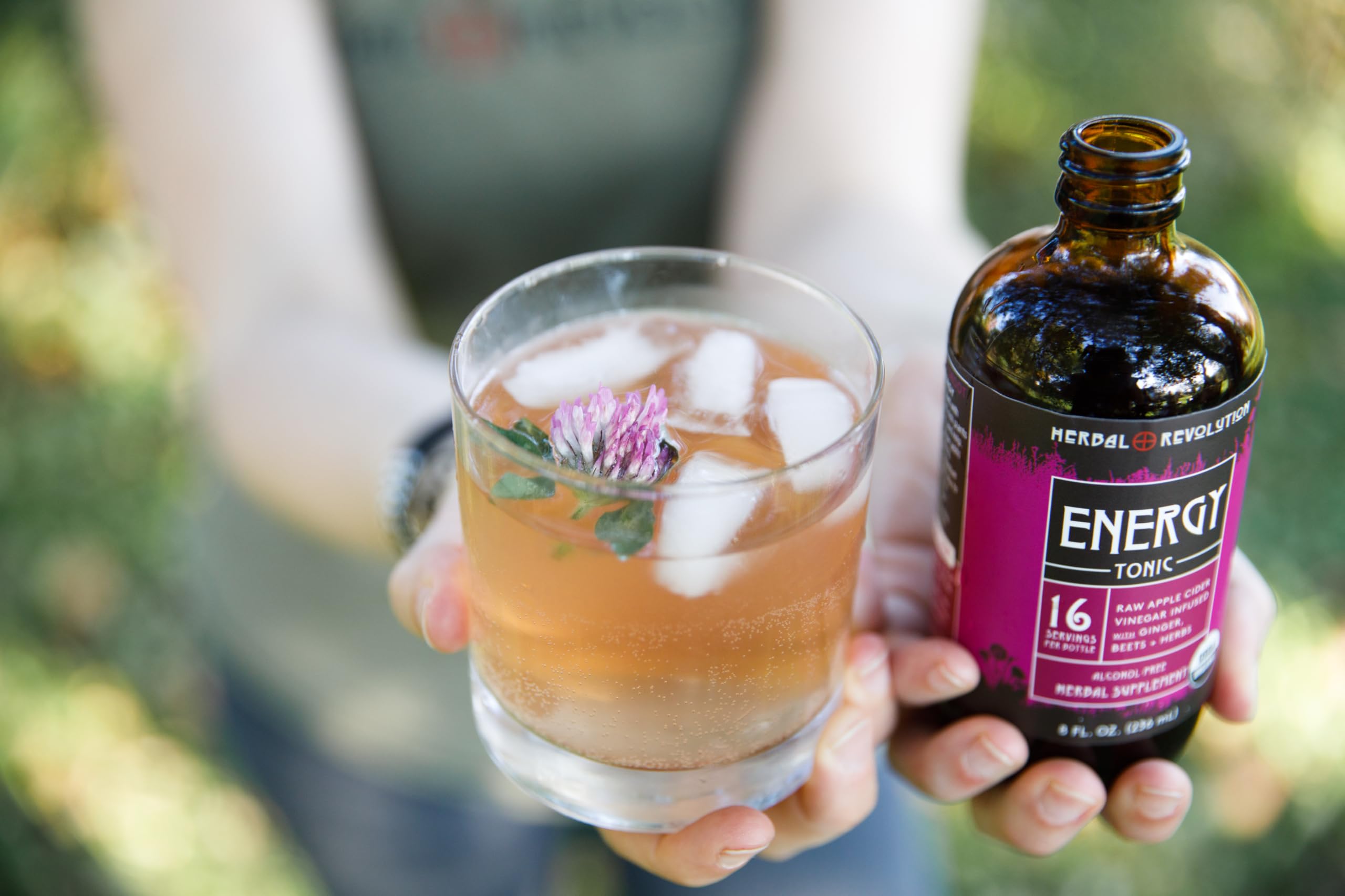 Herbal Revolution Energy Tonic with Raw Apple Cider Vinegar, Vegetables & Herbs - 8 Fl Oz Natural Health Booster for Digestion, Immunity & Detox | Perfect for Morning Routine, Wellness Shots & Healthy Lifestyle