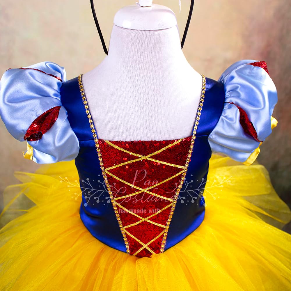 Snow White Baby Costume for Girls | Disney Princess Birthday Dress & Party Gown with Tutu Skirt | Toddler Dress 1T US Size | Perfect for Halloween, Birthday Parties & Photo Shoots