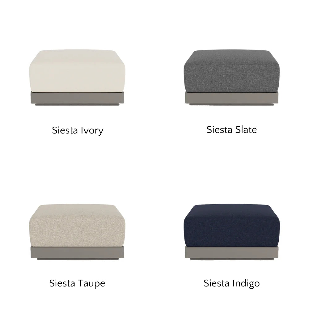 Antigua Outdoor Ottoman - Waterproof Patio Furniture, Weather-Resistant Garden Stool for Poolside, Deck, or Backyard Relaxation