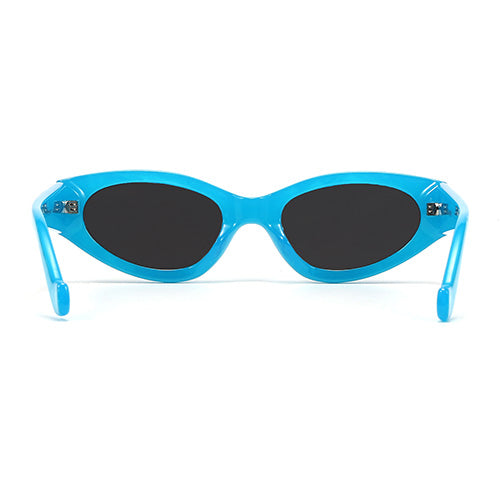Kat x Money Moves Blue Cat Eye Sunglasses for Women - Trendy UV Protection Shades for Beach, Driving & Summer Fashion