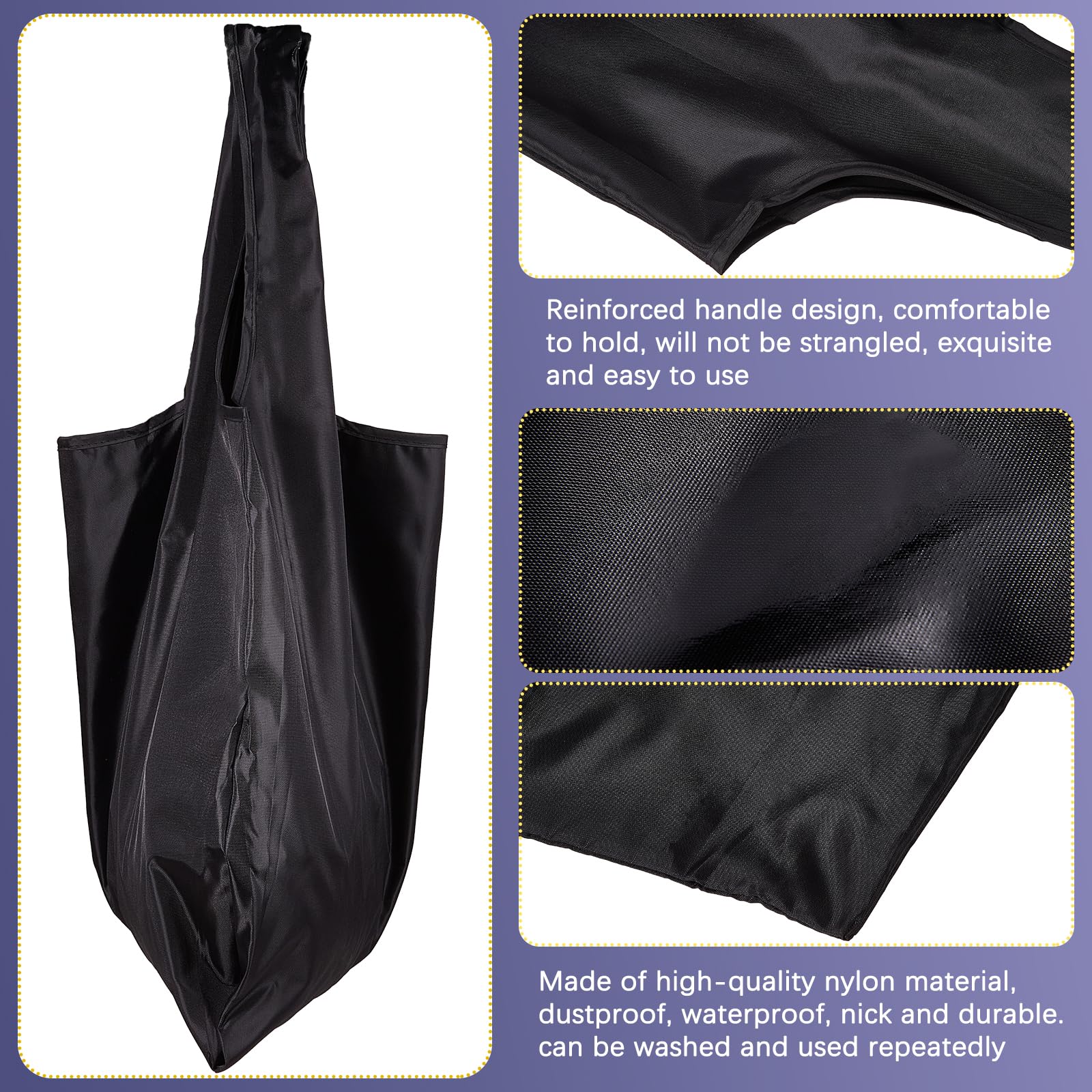 BEEFLYING Foldable Eco-Friendly Nylon Grocery Bags - Reusable Waterproof Shopping Tote for Groceries, Beach & Travel | Compact & Durable