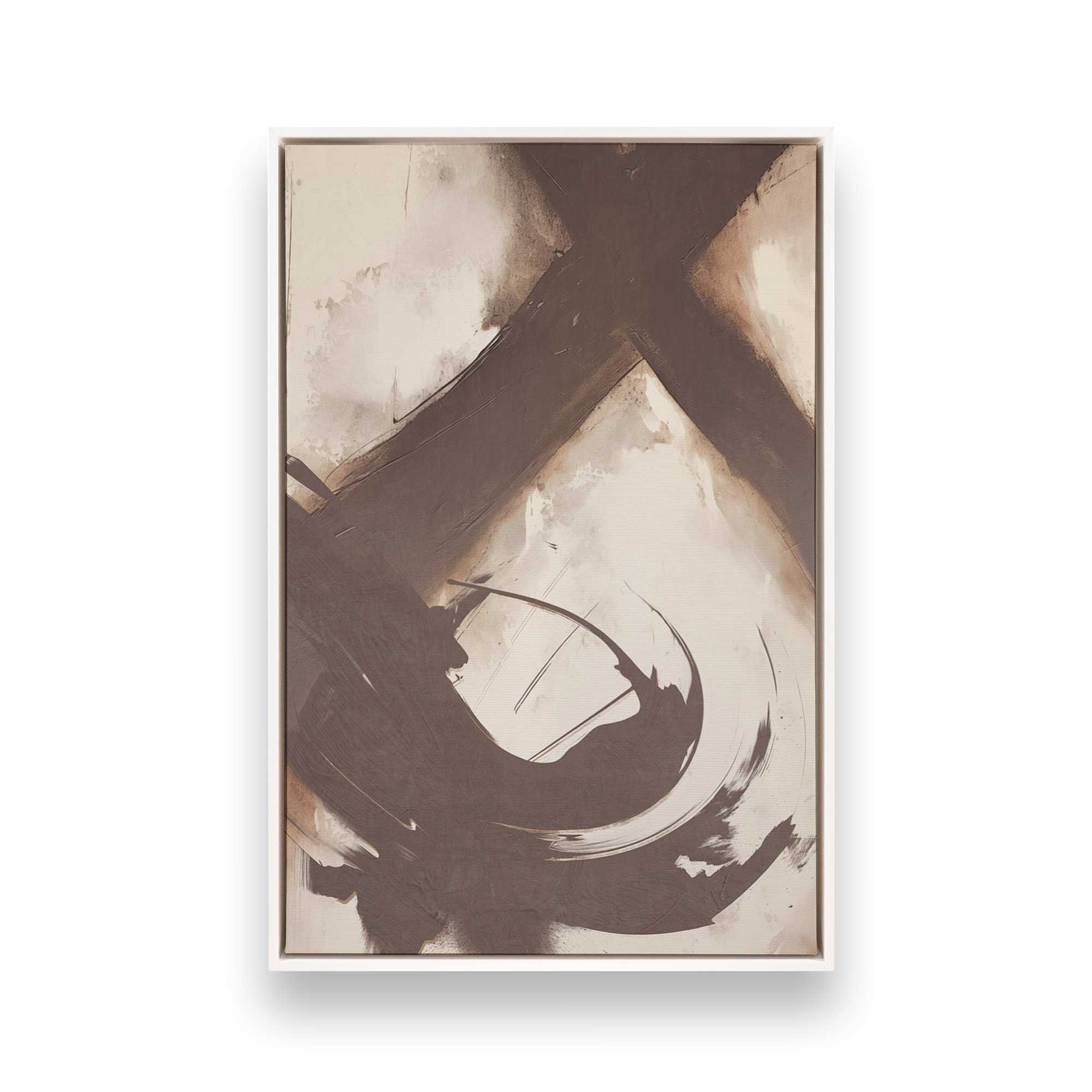 Abstract Sienna Swirl Canvas Wall Art - Set of 2 Modern Prints for Living Room & Bedroom Decor