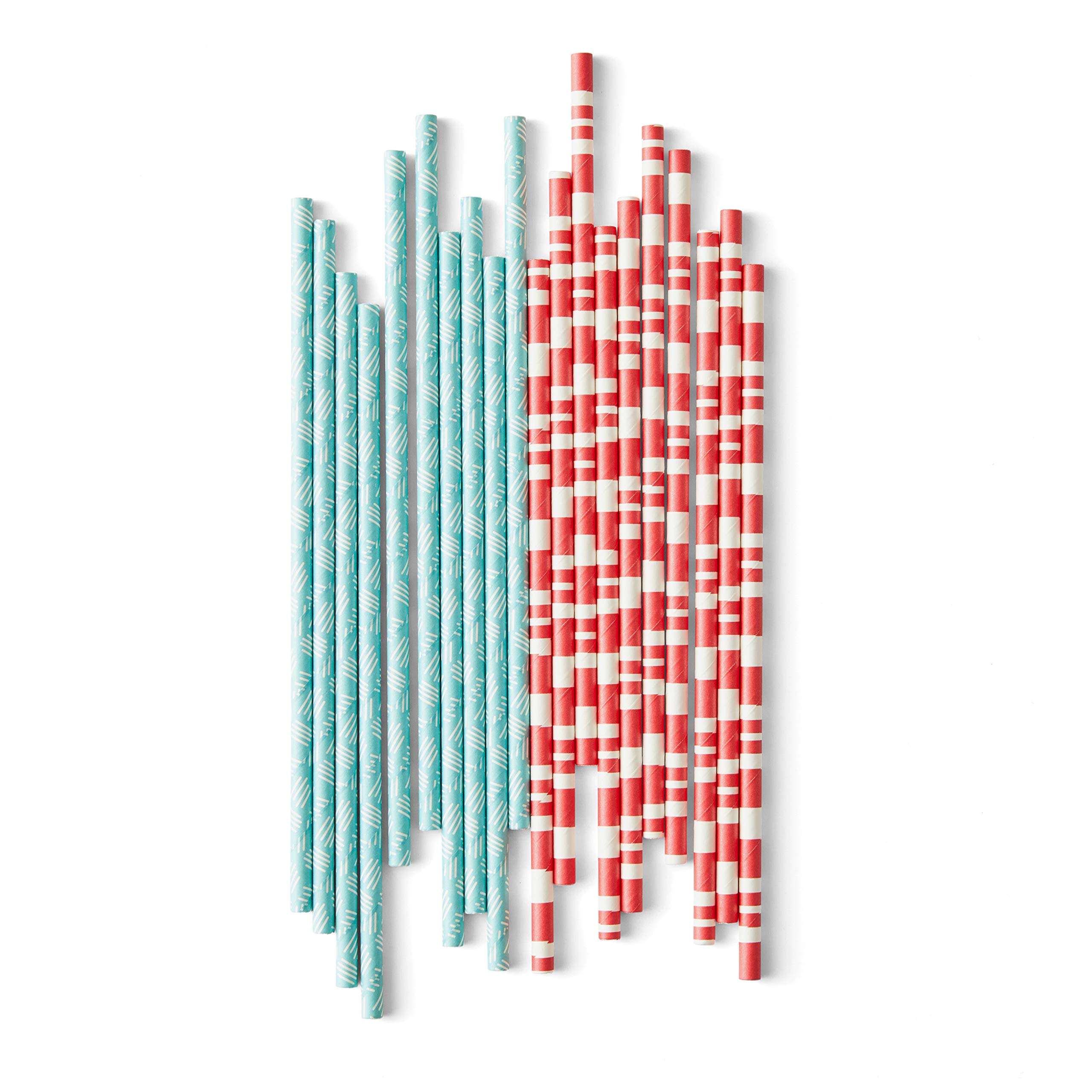 Houdini Reusable Drinking Straws Set - 20 Pack (Blue & Red) | Eco-Friendly Stainless Steel Straws for Smoothies, Cocktails, and Iced Coffee | Perfect for Home, Office, and Travel Use