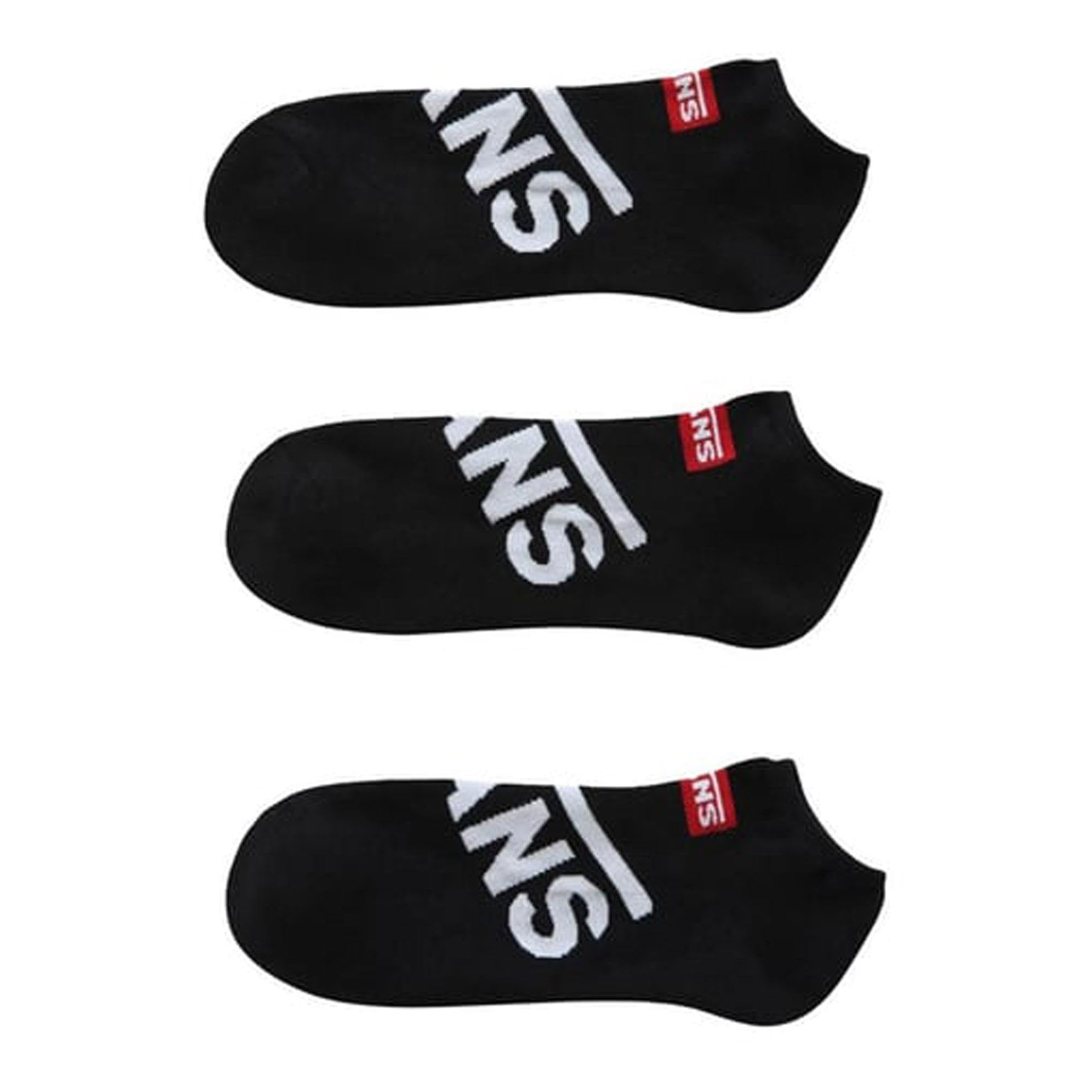 Vans Men's Crew Socks - 3 Pack Black Cotton Casual Athletic Socks for Running, Hiking & Everyday Wear