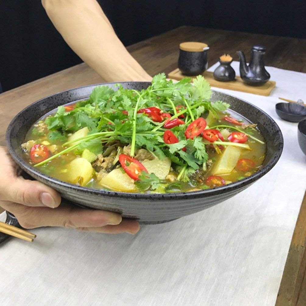 Premium Japanese Ceramic Rice Bowl Set - Handcrafted 10cm Soup, Noodle & Salad Bowl for Home Dining - Elegant Design, Durable & Microwave Safe (Color B) - Perfect for Asian Cuisine, Family Meals & Restaurant Style Presentation