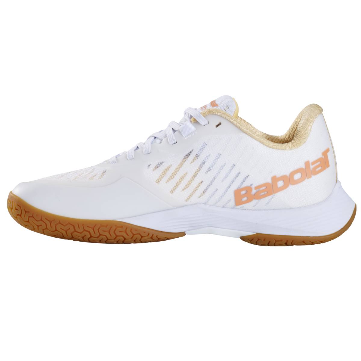 Babolat Shadow Tour Women's Indoor Court Shoes - White & Yellow | Tennis & Badminton Shoes for Women | Perfect for Indoor Sports & Gym Training