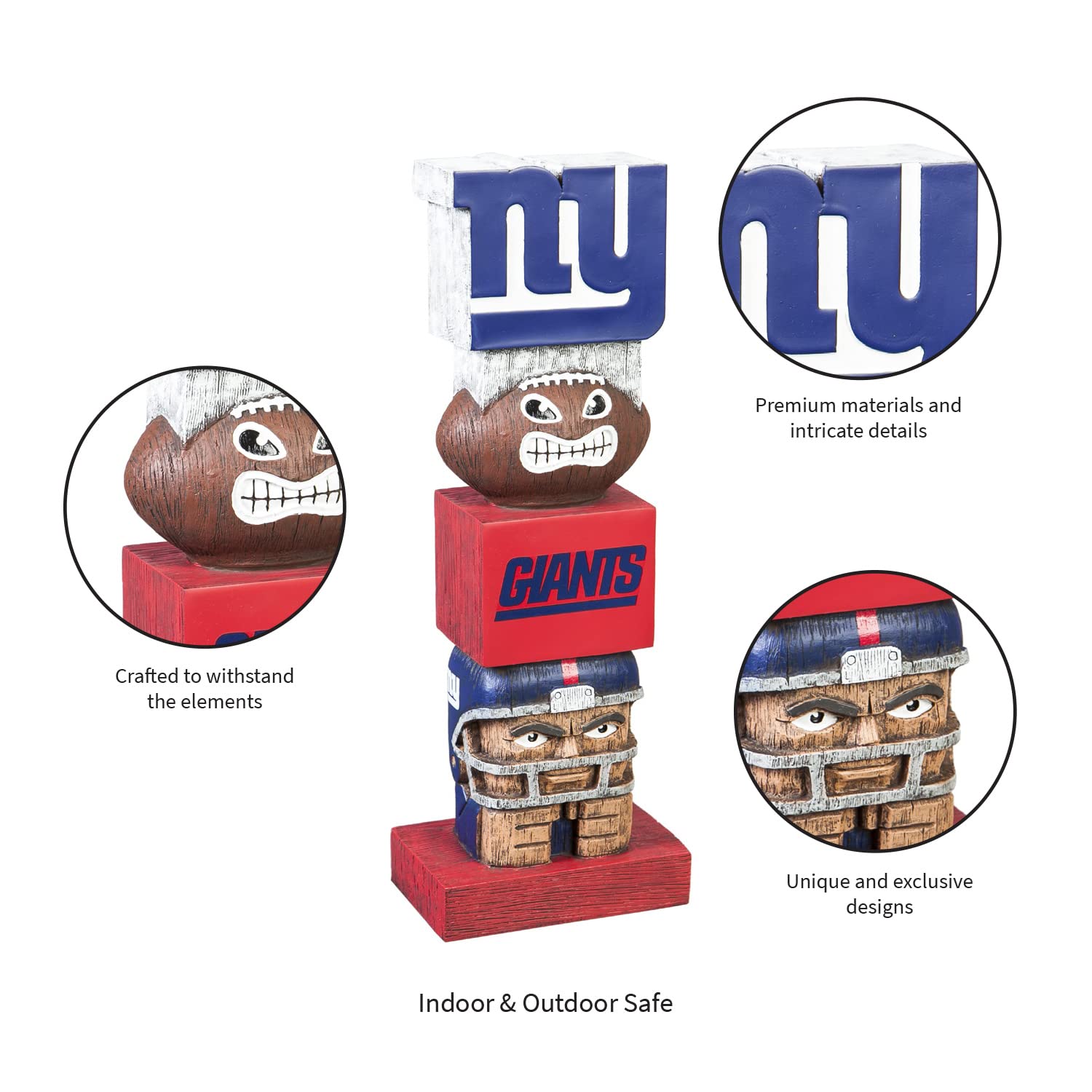 Official NFL New York Giants Tiki Totem - Team Sports America Licensed Football Fan Decor for Home, Office & Game Day Parties