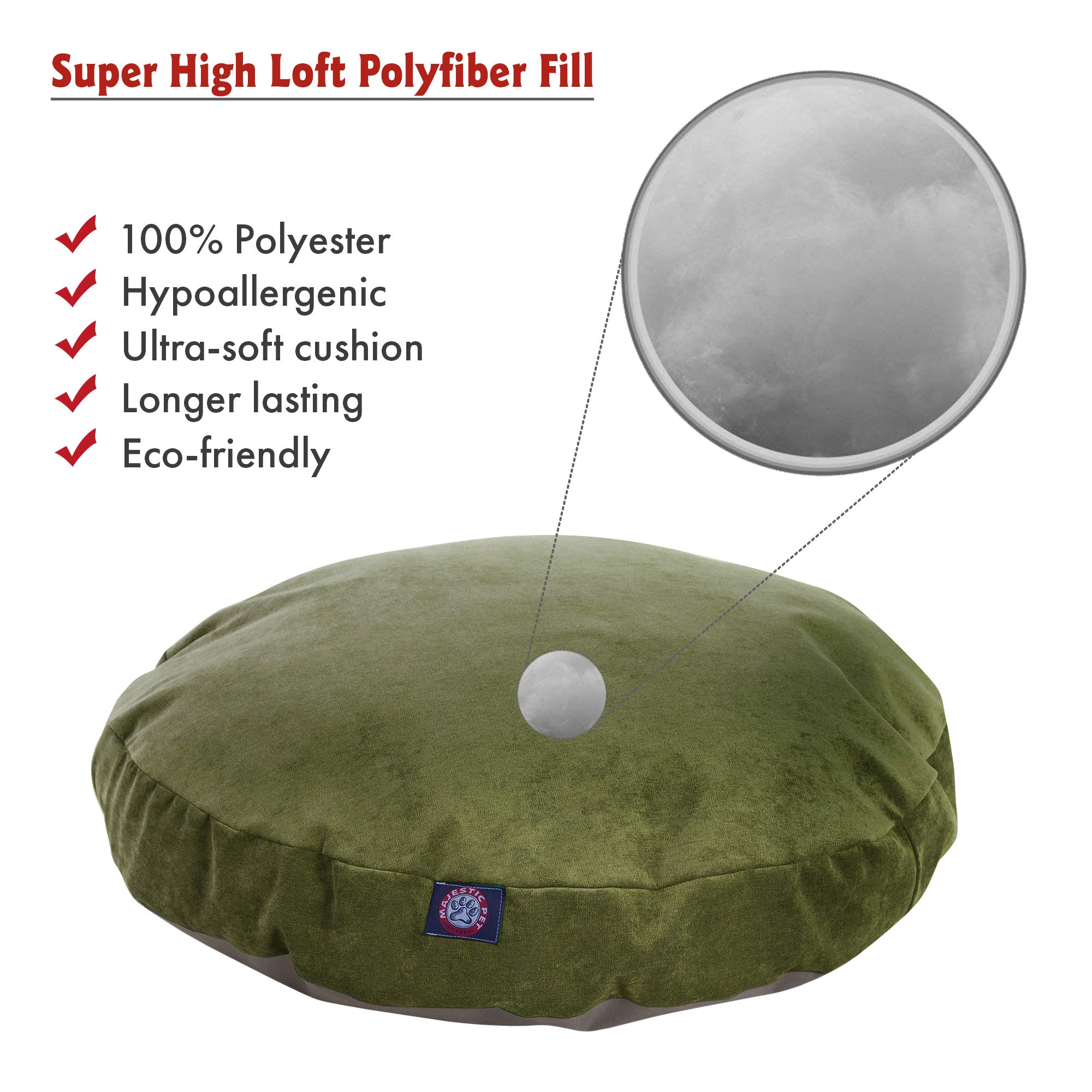 Premium Round Pet Dog Bed - Fern Villa Collection Medium Size, Soft & Comfortable for Small to Medium Dogs - Perfect for Indoor Use, Living Room, Bedroom, or Crate