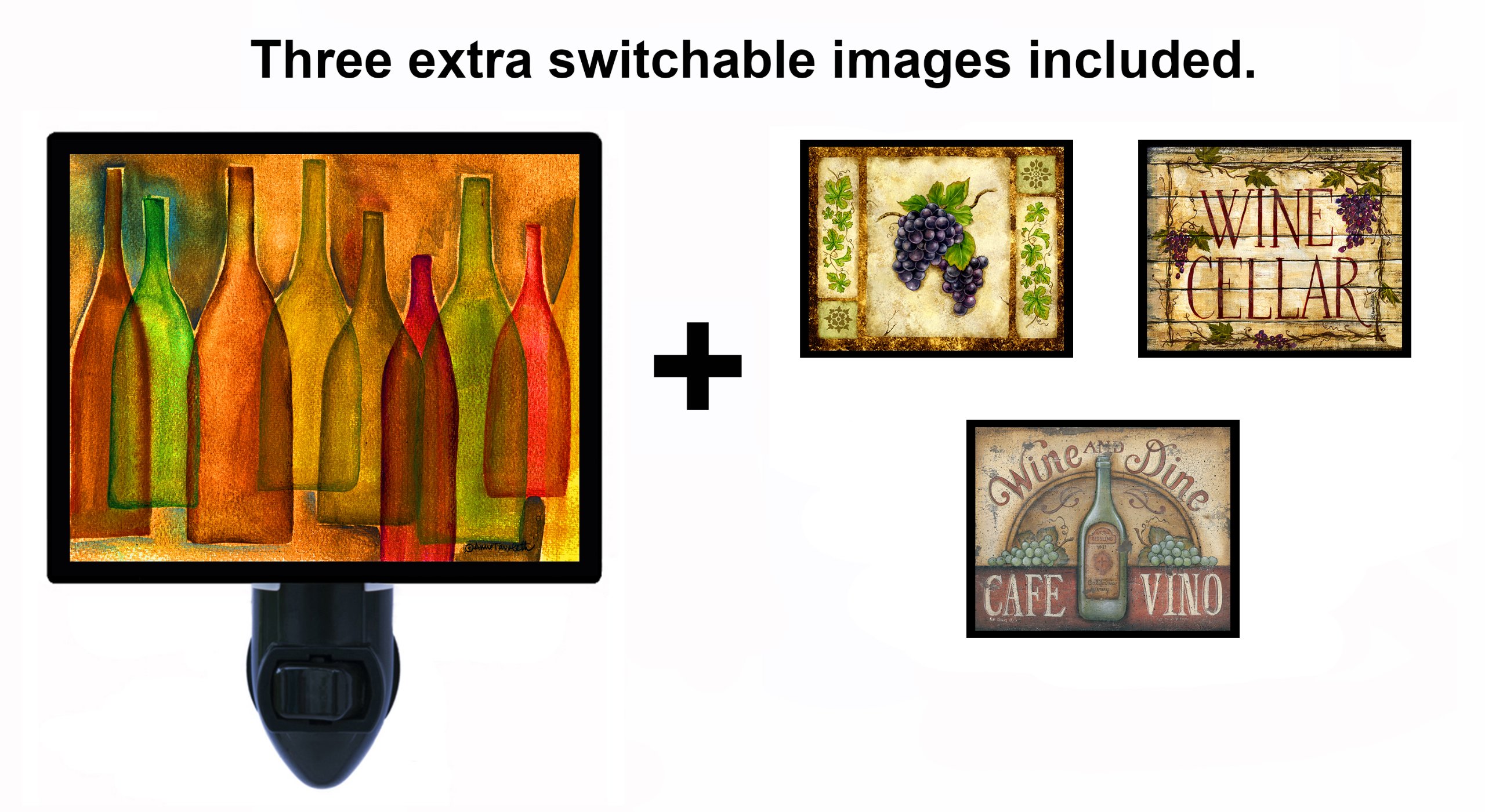 Switchable Insert LED Night Light - Wine Themed Kitchen Night Light for Safe Navigation & Ambience | Perfect for Bedrooms, Hallways, Bathrooms & Home Decor