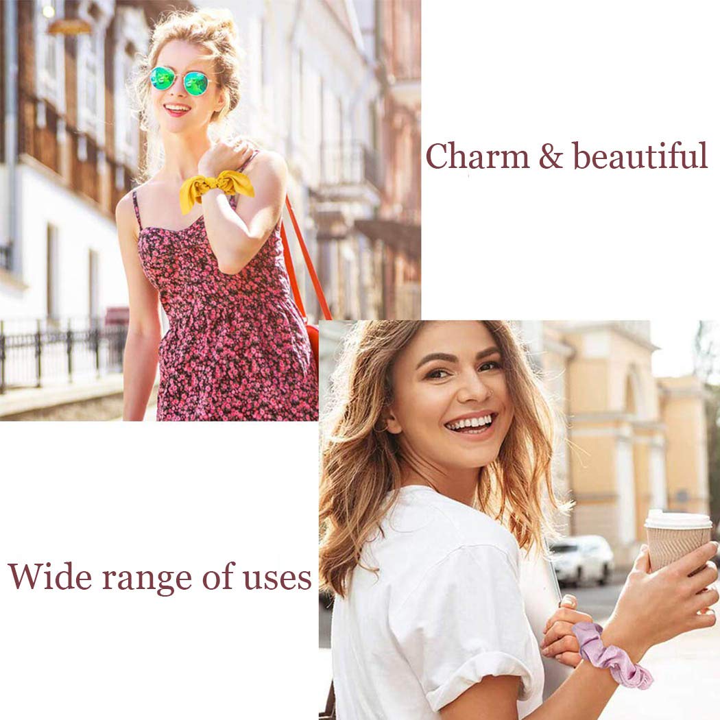 Bartosi Bow Hair Ties - 3 Pack Cute Scrunchies & Ponytail Holders for Women & Girls | Fashion Hair Accessories with Bow Design | Perfect for School, Work, Parties & Everyday Use