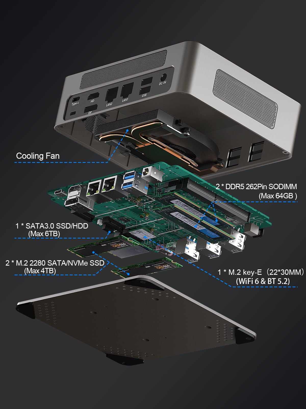 HISTTON Mini PC Windows 11 Pro - Intel Core i7-1255U Processor (Up to 4.70GHz), 16GB RAM, 512GB NVMe SSD, WiFi 6, Bluetooth 5.2, 4K Triple Display Support - Compact Desktop Computer for Home Office, Gaming & Business Use