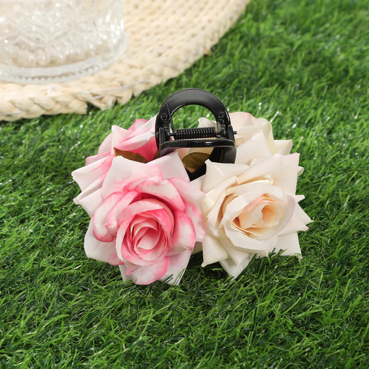 Haimeikang Large Flower Hair Clips for Women - Thick Hair Barrettes, Crab Claw Hairpins, Summer Fashion Hair Accessories for Weddings, Parties, and Everyday Wear