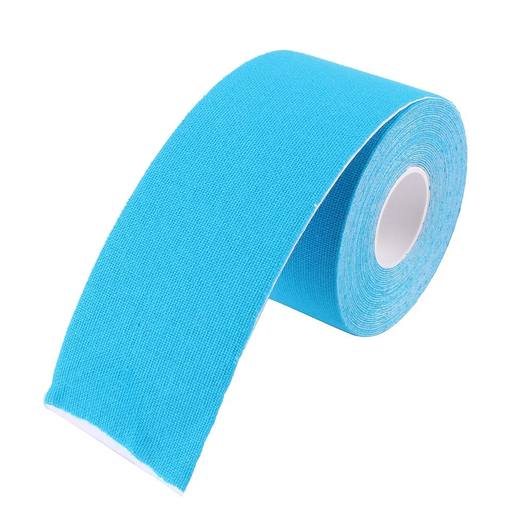 Yosoo Health Gear Kinesiology Tape - Waterproof & Breathable Athletic Sports Tape for Shoulder, Knee, Elbow & Ankle Support - Elastic Physio Tape for Muscle Pain Relief & Injury Recovery - Ideal for Running, Gym Workouts & Sports Recovery (Blue)
