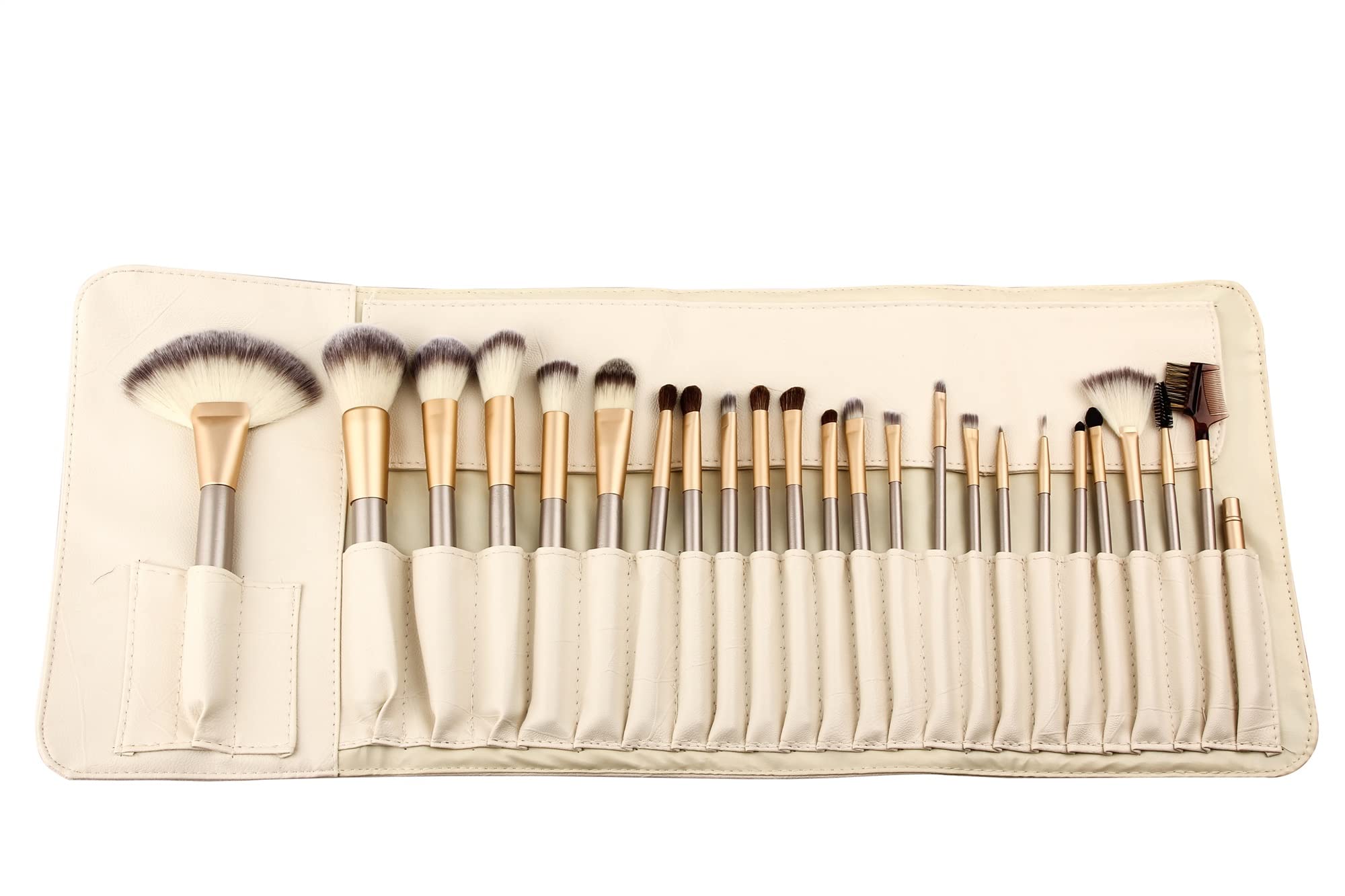 24-Piece Professional Makeup Brush Set - Soft Foundation, Powder, Blush & Eyeliner Brushes with Travel Pouch | Perfect for Everyday Makeup, Contouring & On-the-Go Beauty