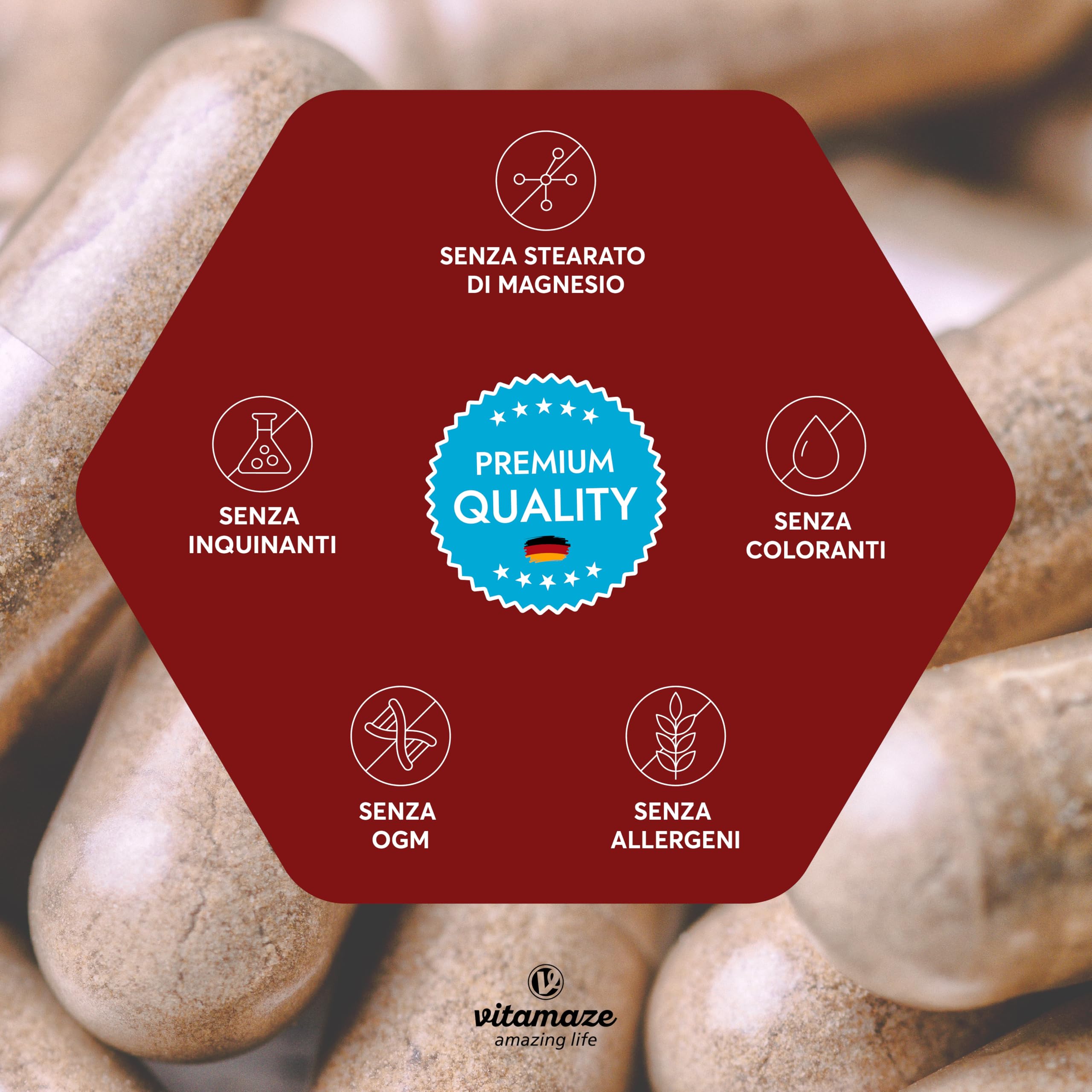 Vitamaze Maca (Black Maca) 4000mg with L-Arginine 1800mg + Vitamin C, B6, B12 & Zinc, 240 Capsules - Peruvian Maca Root from Andes, German Quality, No Additives - Boost Energy, Stamina & Libido for Men & Women