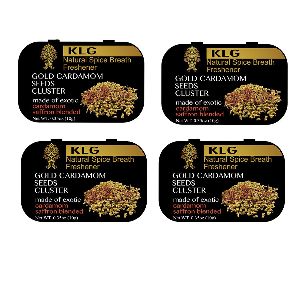 Premium 4-Pack Gold Cardamom Seeds Cluster (10g Each) - 100% Natural Spice for Fresh Breath & Oral Care | Perfect for Cooking, Tea, and Ayurvedic Remedies
