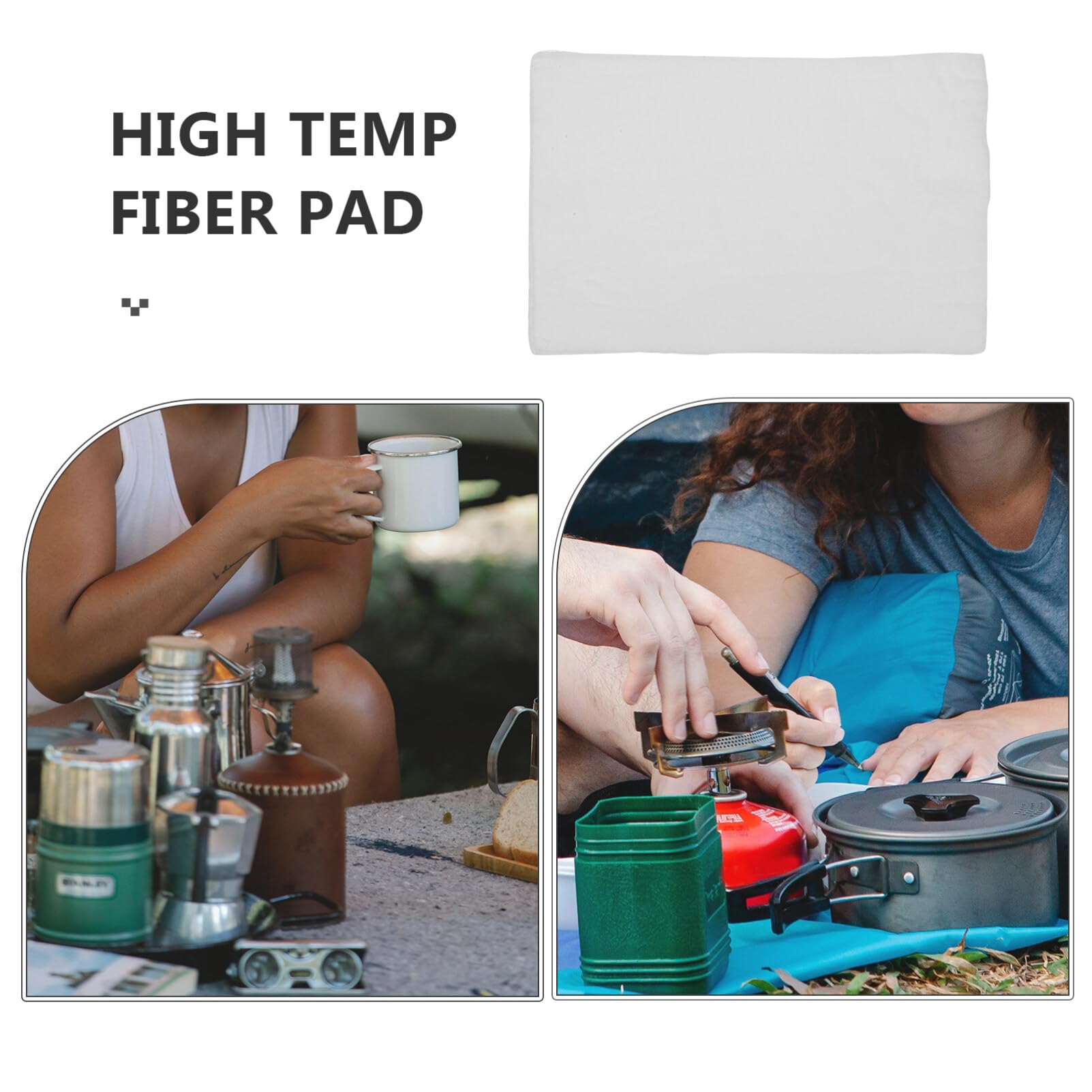 SUPVOX 2-Pack Ceramic Wool Sheets for Fire Pits - High-Temperature Resistant Wick for Bioethanol Tabletop Fire Bowls - Extends Burning Time - Perfect for Outdoor Patio, Camping & Backyard Gatherings