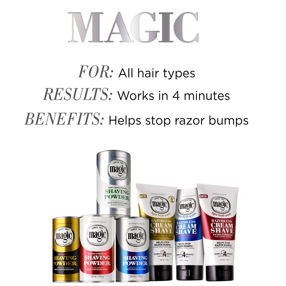 Magic Skin Conditioning Shaving Powder for Men & Women - 4.5 oz (Pack of 12) - Natural Hair Removal for Smooth Skin - Perfect for Travel, Gym & Sensitive Skin Care